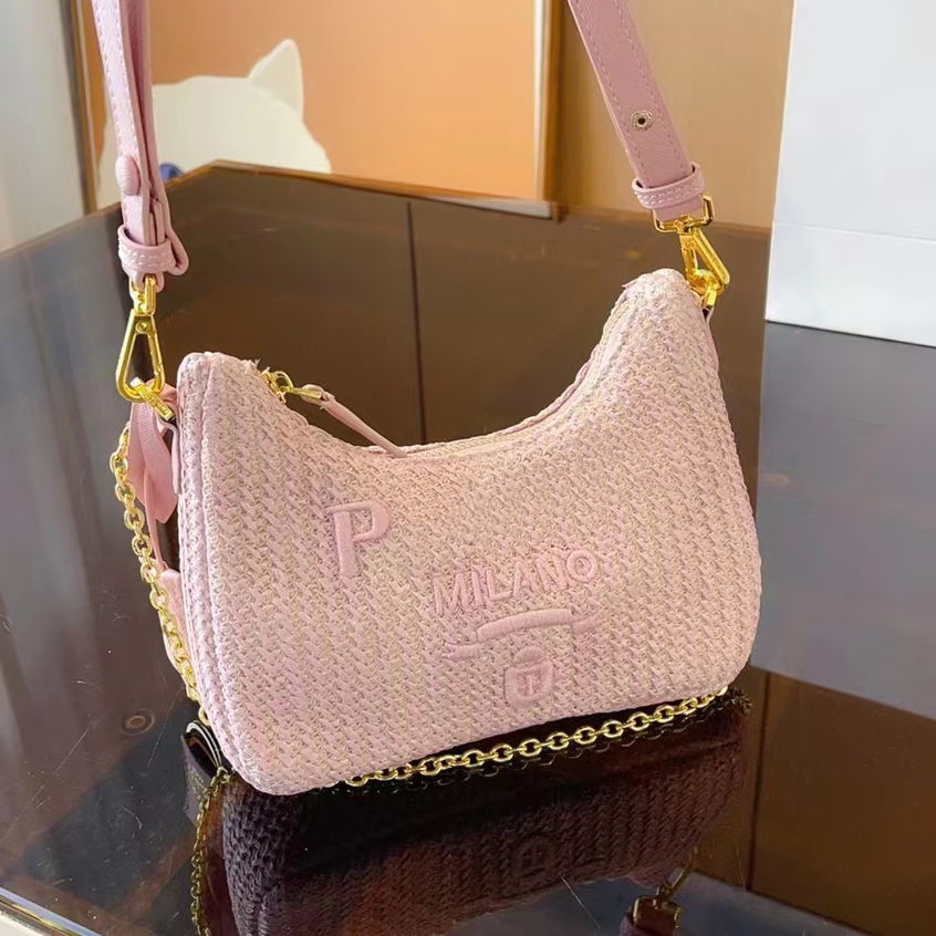 

Designer triangle Straw Raffias purse Bag Womens luxury celiny handbags clutch bag weave Summer Cross bodys Beach bags mens tote embroidery large Shoulder shop bags, P-light green