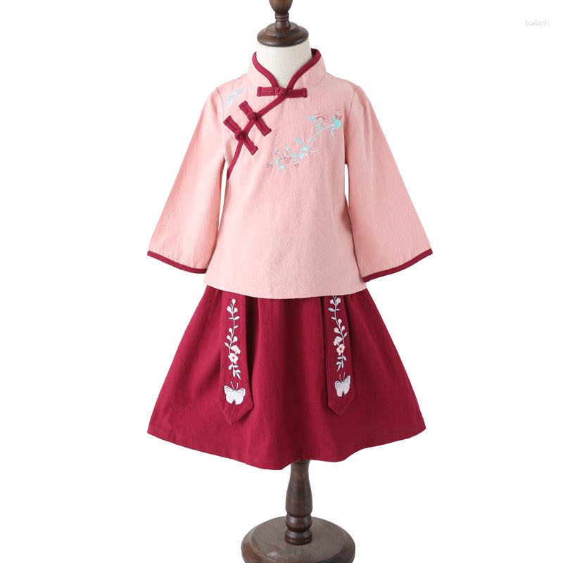 

Ethnic Clothing Girls Han Improved Chinese Style Ancient Dress Confucian Skirt Children Tang Cheongsam Retro Performance
