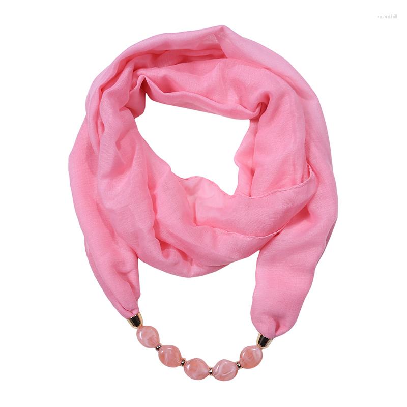 

Scarves Solid Color Jewelry Statement Necklace Pendant Scarf Women Bohemia Neckerchief Foulard Femme Accessories Hijab Stores