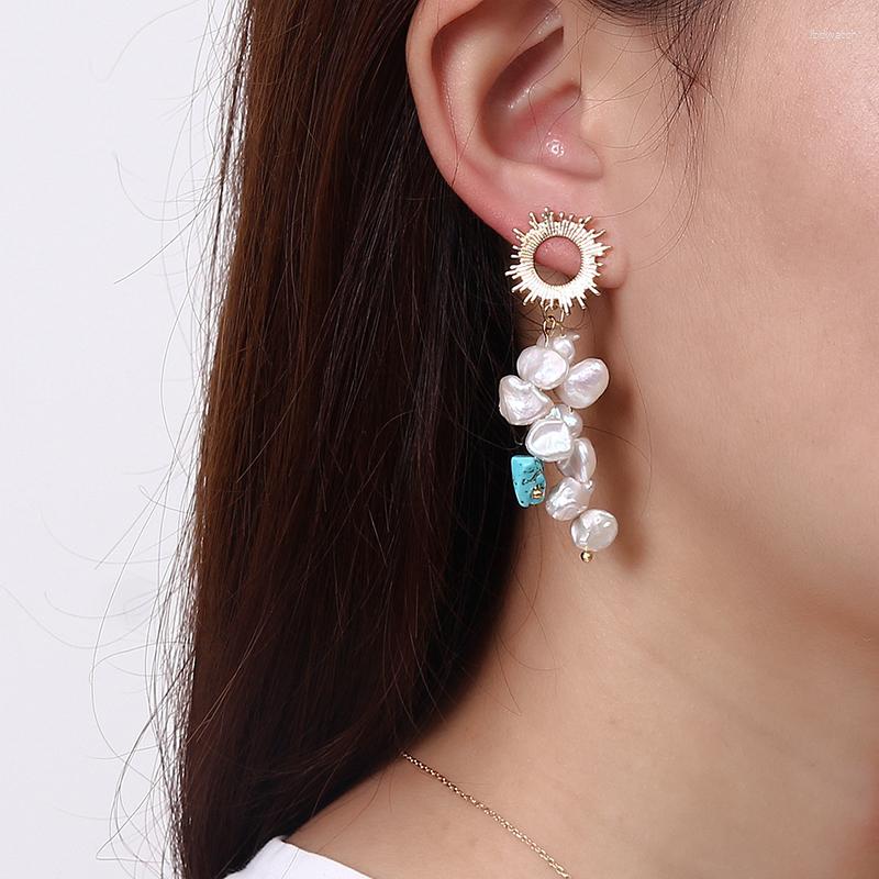 

Dangle Earrings 2023 Fashion Real Irregular Baroque Freshwater Pearl Drop For Women Gift Party Jewelry