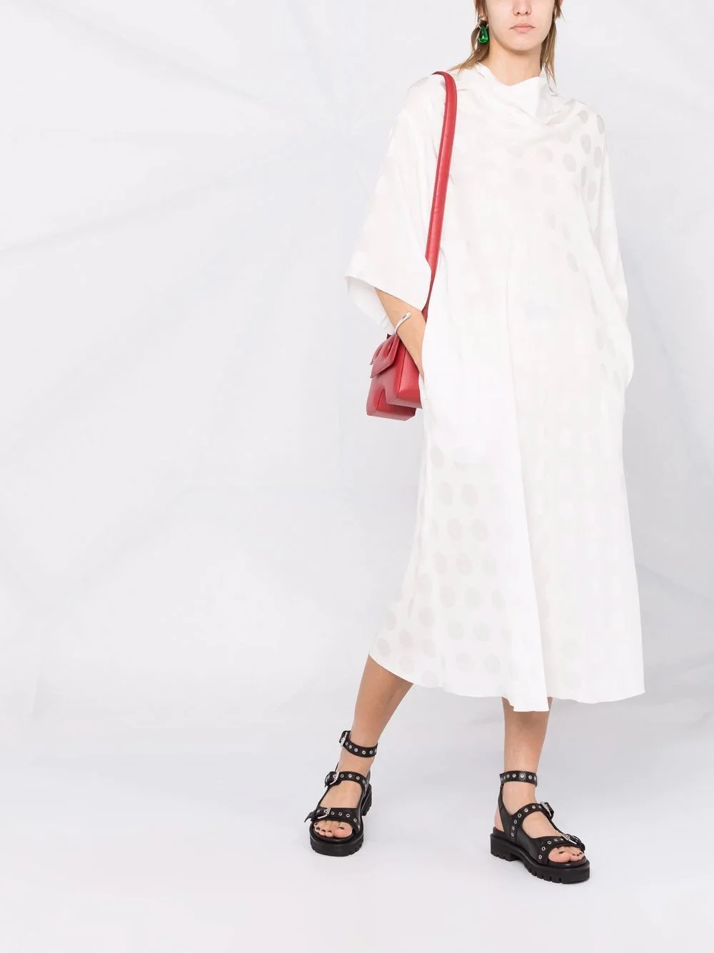 

Raf style S1mons dress dot printing graffiti sleeveless dress designer clothing women 2023 spring and summer loose casual dress long skirt, Multi