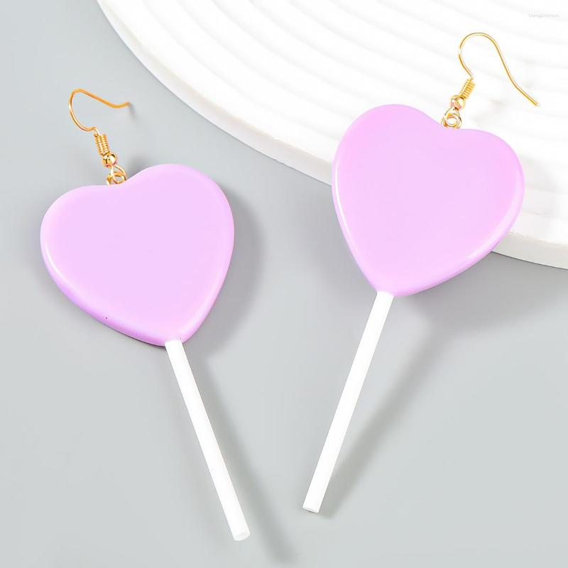 

Dangle Earrings Ins Wind Love Shaped Long Ear Hook Hanging Europe And America Exaggerated Female Funny Accessories