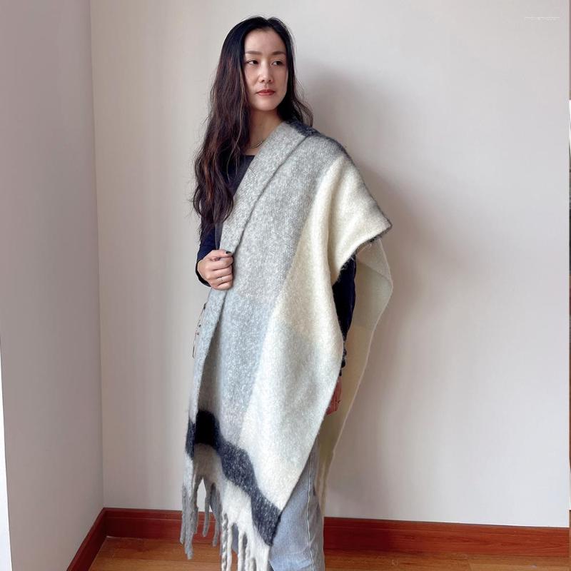 

Scarves Schintoch Fashion Women Plaid Scarf Winter Shawls Thick Wraps Long Tassel Warm Female Foulard Blanket