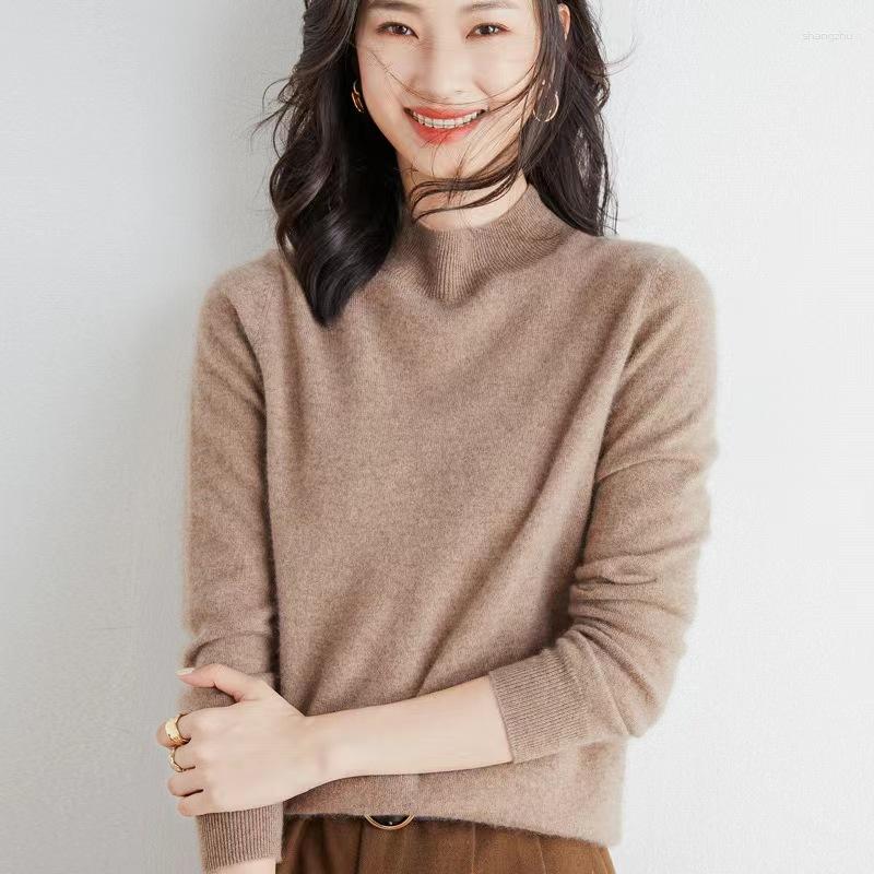 

Women' Sweaters Woolen Blend 2023 Autumn Winter Women' Loose Solid Color Jumper Sweater W141, 005