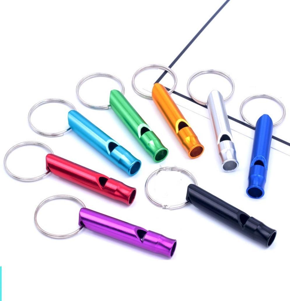 

47X09cm Aluminum Alloy Whistle Keyring Keychain Mini For Outdoor Emergency Survival Safety Sport Camping Hunting JXW5337812238