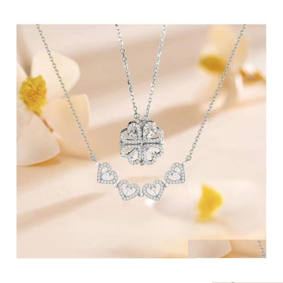 

Pendant Necklaces Sterling Sier 925 Clover Necklace Four Leaf Heart Shape For Women Hart Luxury Jewelry Sale Drop D Dhokq