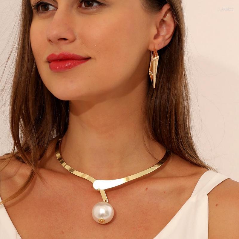 

Chains Metal Pearl Necklace Elegant Noble Line Parallel Women's Clavicle Chain Gift Banquet Jewelry Wholesale