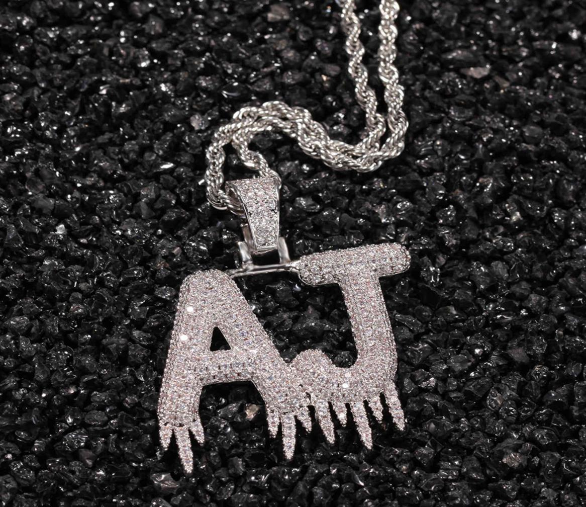 

Hip Hop iced out jewelry Cuban Link Diamond letter custom Necklace women jewelry3448720