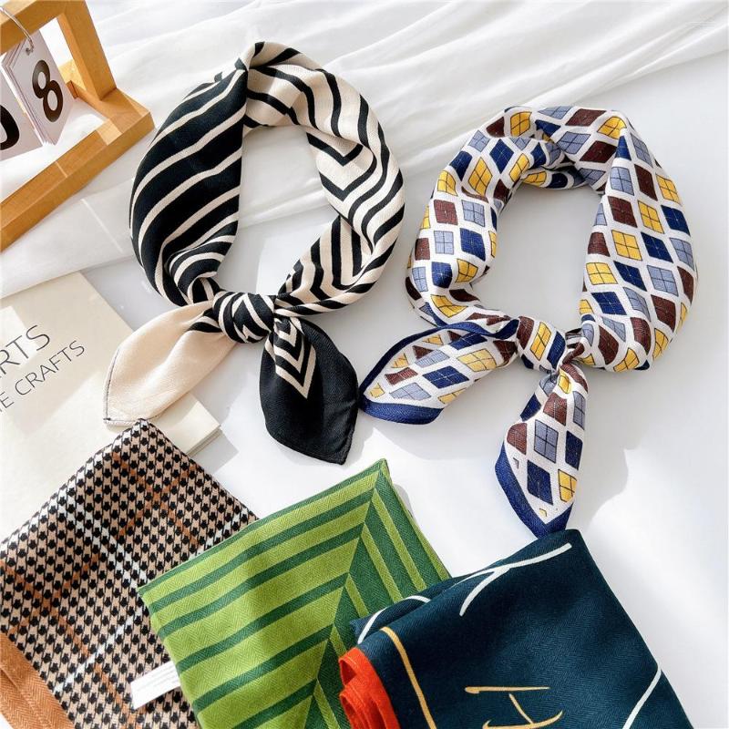 

Scarves Fashion For Women Shawl Print Cotton And Linen Scarf Female Bandana 63cm Square Shawls Scarfs FJ775