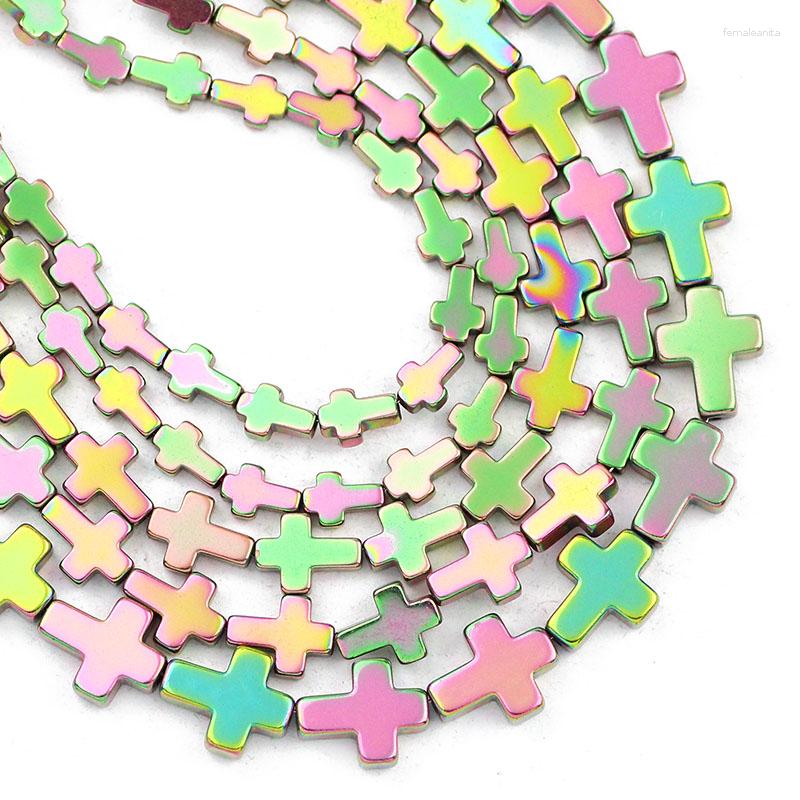 

Beads Natural Stone Cross Jesus Shape Green Hematite 4x6/6x8/8x10MM Spacer Loose For Jewelry Making Diy Bracelets Necklace