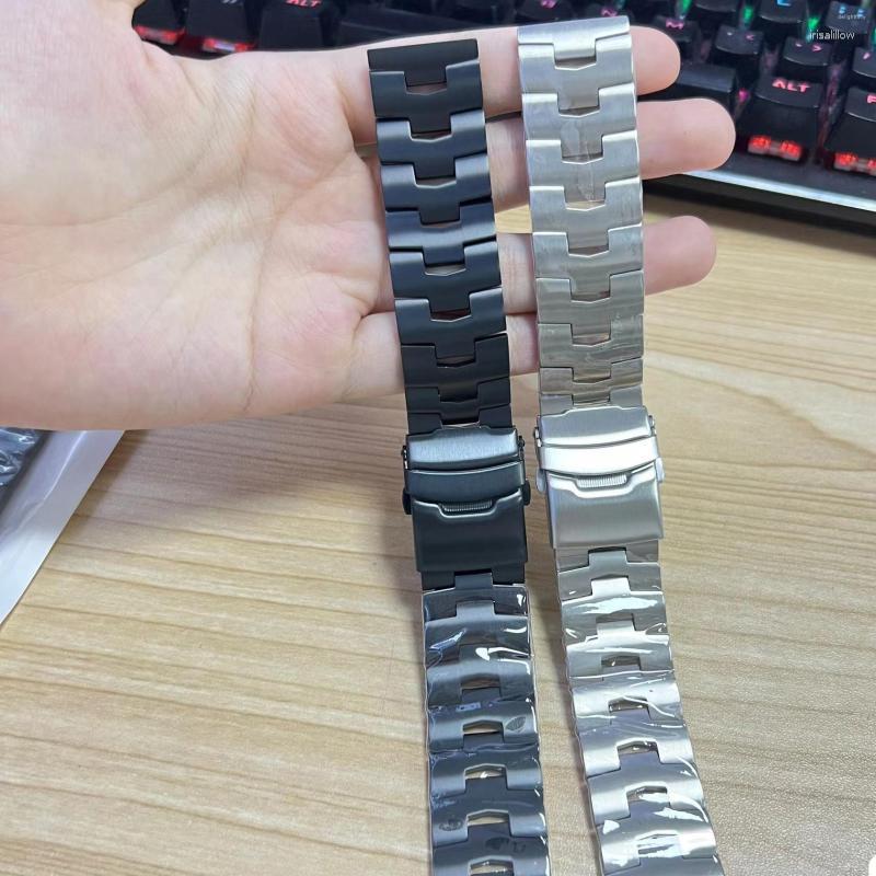

Watch Bands Solid Titanium 22mm Band Strap Men Women Lightweight Bracelet Silver Black Watchband Clasp Accessories
