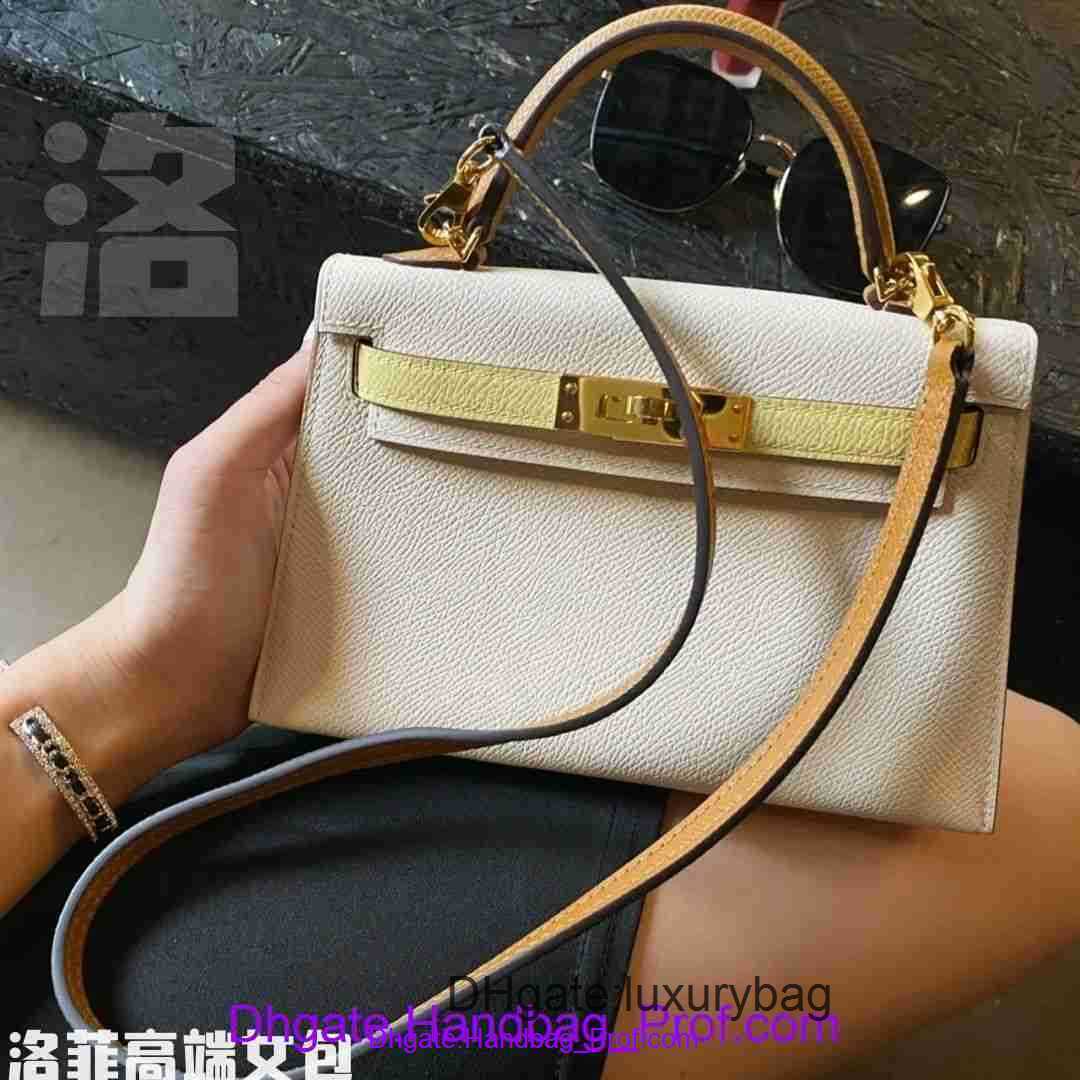 

Designer Hrems killye Tote bag online shop Bag handbag store 2023 New Genuine Leather Colored Palm Pattern Mini Second Generation killyes Wome With Real Logo, Haze blue