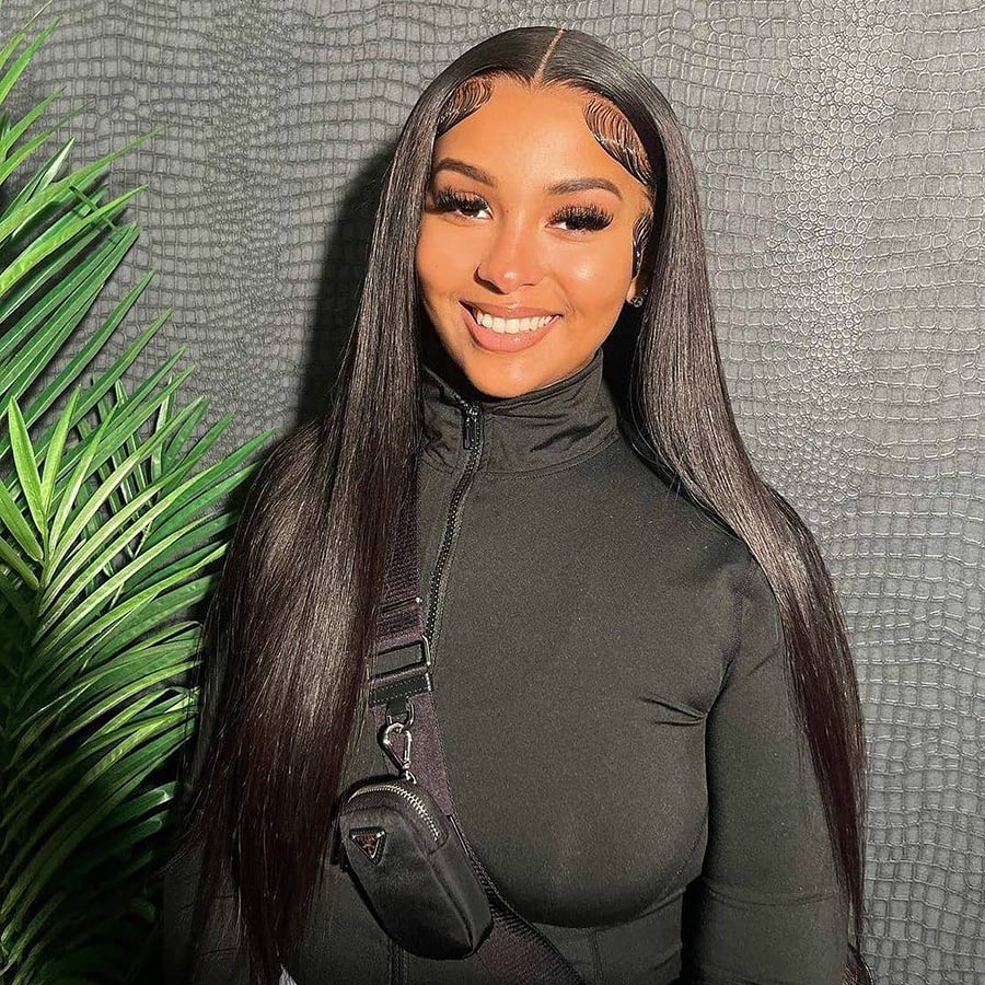 

Straight Wig Pre Plucked HD Transparent Lace Front Human Wigs for Women Glueless 13x4 Lace Front Wig Human Hair, Natural color