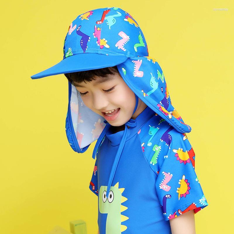 

Berets Kids Children Summer UPF 50 UV Protection Outdoor Beach Sun Hat Neck Ear Cover Flap Cap Adjustable Dinosaur, Pink