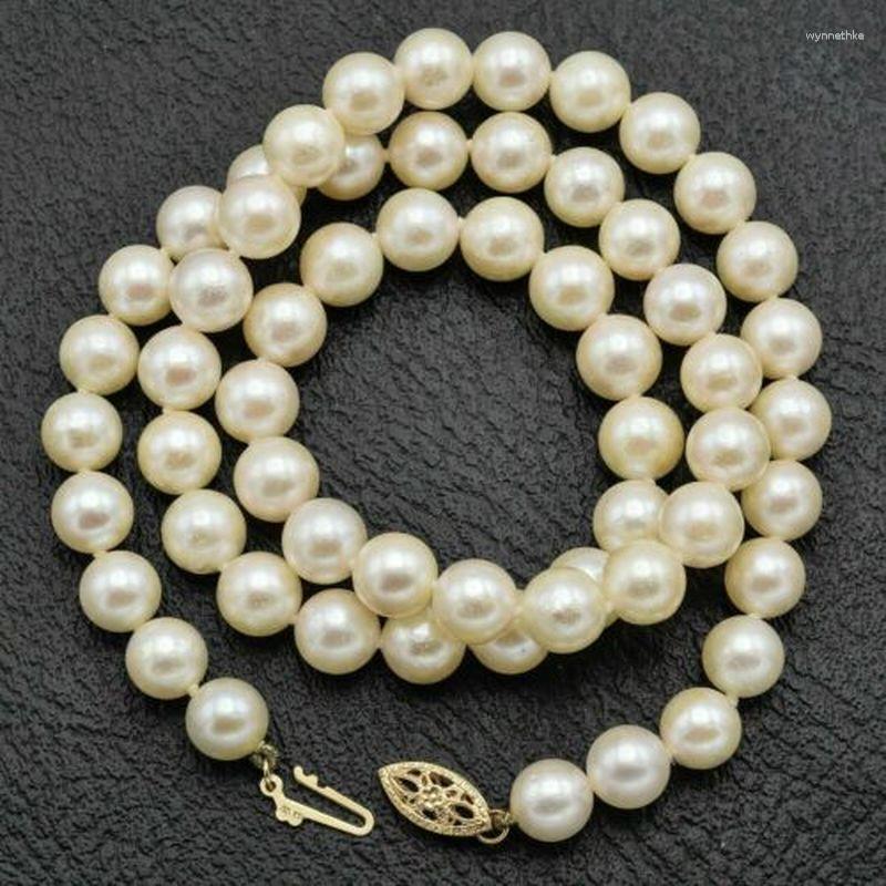 

Chains Huge Charming 18"7-8mm Natural South Sea Genuine White Round Pearl Necklace Women Jewelry NecklaceChains ChainsChains