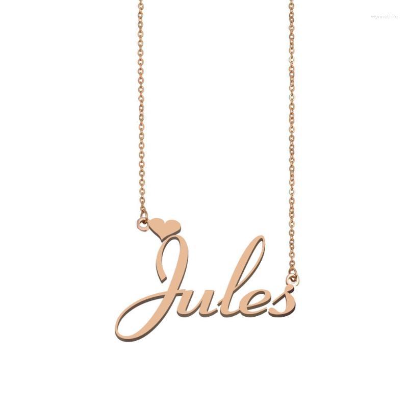 

Pendant Necklaces Jules Name Necklace Custom For Women Girls Friends Birthday Wedding Christmas Mother Days Gift
