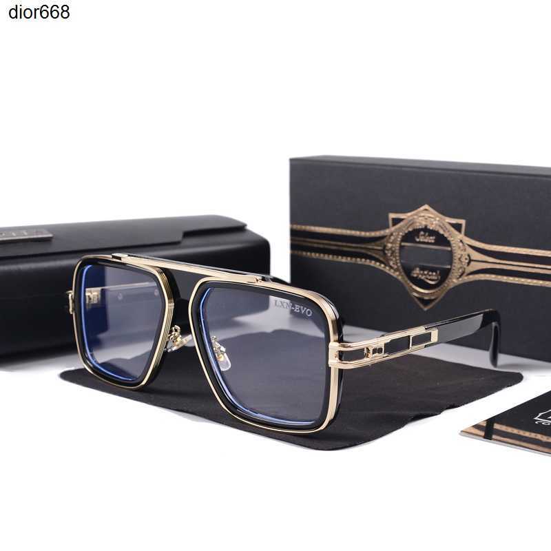 

2022 Men Vintage Pilot Sunglasses square Women's Sun glasses Fashion Designer Shades Luxury Golden Frame Sunglasses UV400 Gradient LXN-EVO DITA