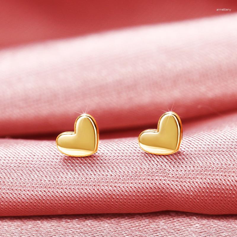 

Stud Earrings Love Heart Super Small Simple Compact Cute Student For Women Minimalist Copper Hypoallergenic