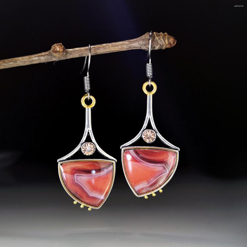 

Dangle Earrings Boho Agate Red For Women Vintage Geometric Creative Pendant Teen Earring Female Personalized Fashion Jewelry