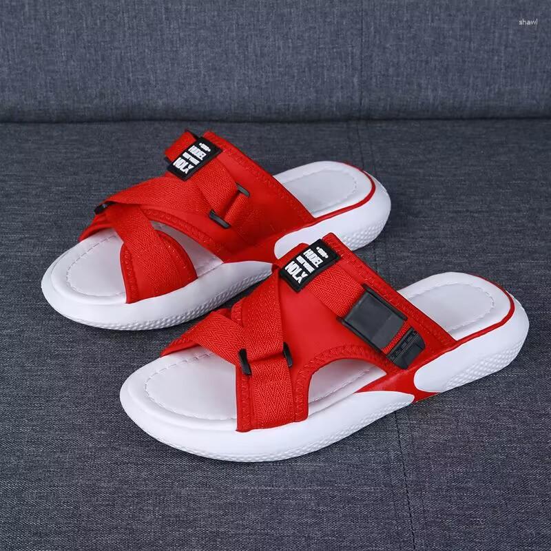

Sandals 2023 Fashion Women's Female Comfortable Non-Slip Anti-Perspiration Slippers Students Flat 35-40, Red