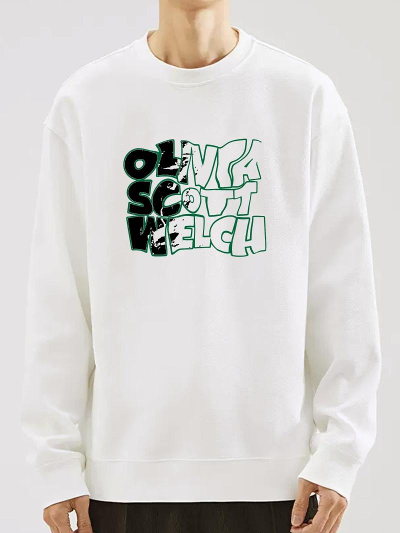 

Men's T Shirts Letter Print Long Sleeve Round Neck Pullover Sweatshirt, Black color