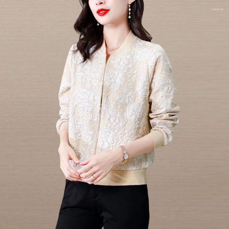 

Women's Jackets Women's Baseball Uniform Short Jacket 2023 Long-sleeved Clothes Mother's Light Coat Casual Summer Outwear B116, Mise 769