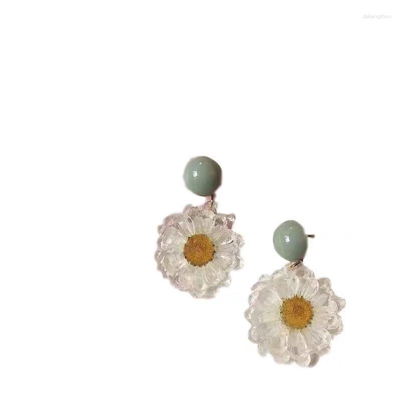 

Stud Earrings Super Fairy Daisy Fresh And Transparent Sunflower Dried Petal Ear Clip