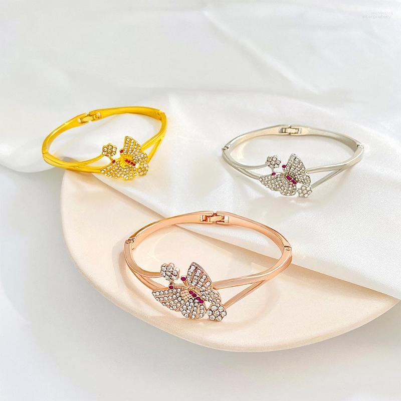 

Link Bracelets Retro Diamond Butterfly Bracelet Female Ins Fashion Creative Niche Design Love Flower Girlfriends Jewelry
