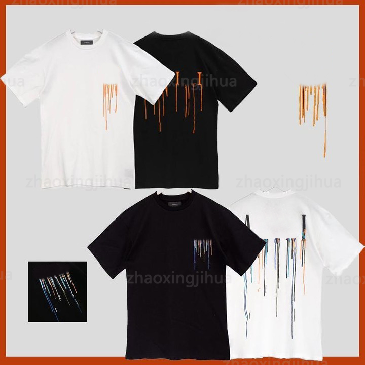 

Designer Amirri t shirt set button up -breasted print mens casual shirts and short womens loose silk amari shirt tees sandy beach shorts, 49