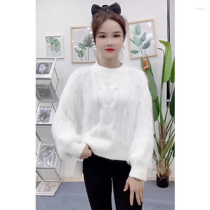 

Women's Sweaters Short Tassel Fried Dough Twist Sweater Women 2023 Autumn And Winter Korean Western-style Loose Pullover Long Sleeve Top, Green