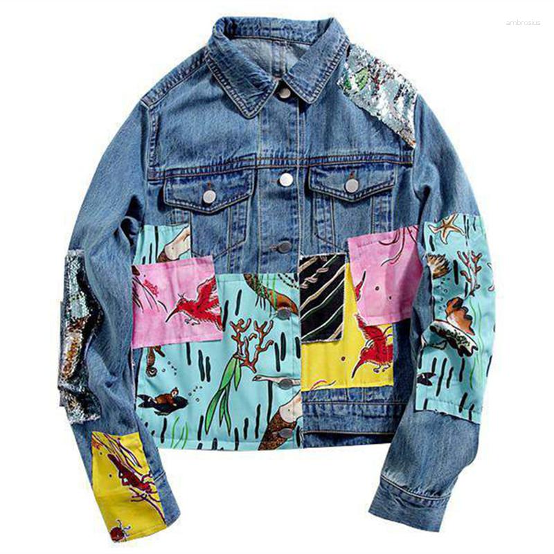 

Women' Jackets Female Jacket Blue Single Breasted Collar Pocket Ripped Jeans Denim Coat Women 2023 Fashion Ladies Outerwear, 1023 78