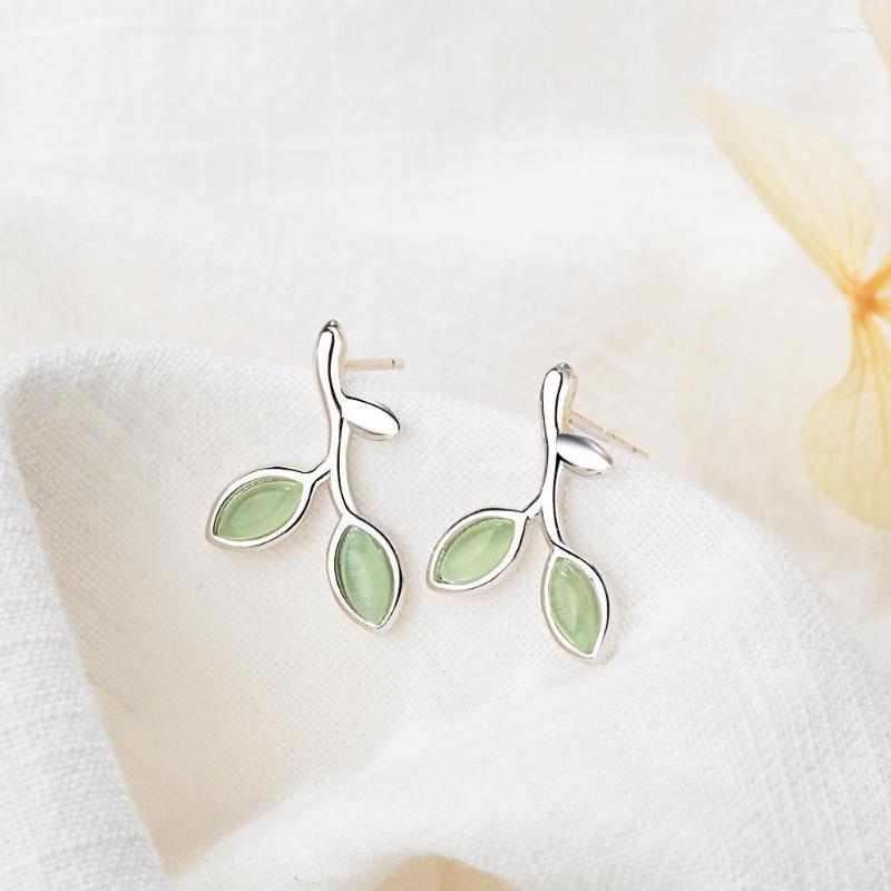 

Stud Earrings 925 Sterling Silver Leaf Small For Women Fashion Luxury Designer Jewelry Accessories Gift Female