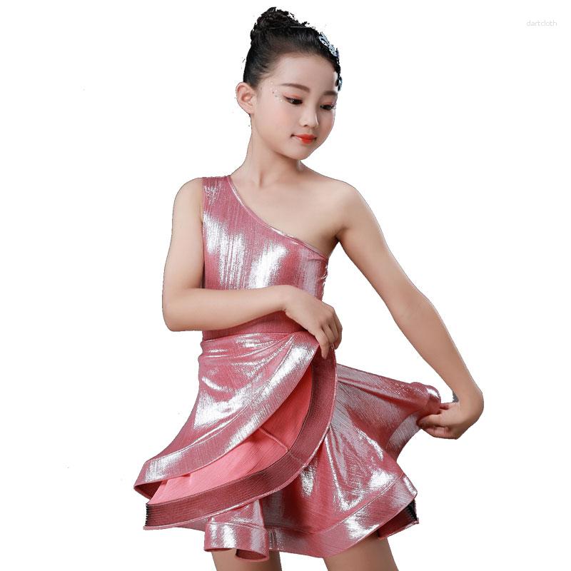 

Stage Wear Latin Skirt For Girls Children's Gongfu Competition Performing Dress Girls'Children's Dance Regulations Summer Style