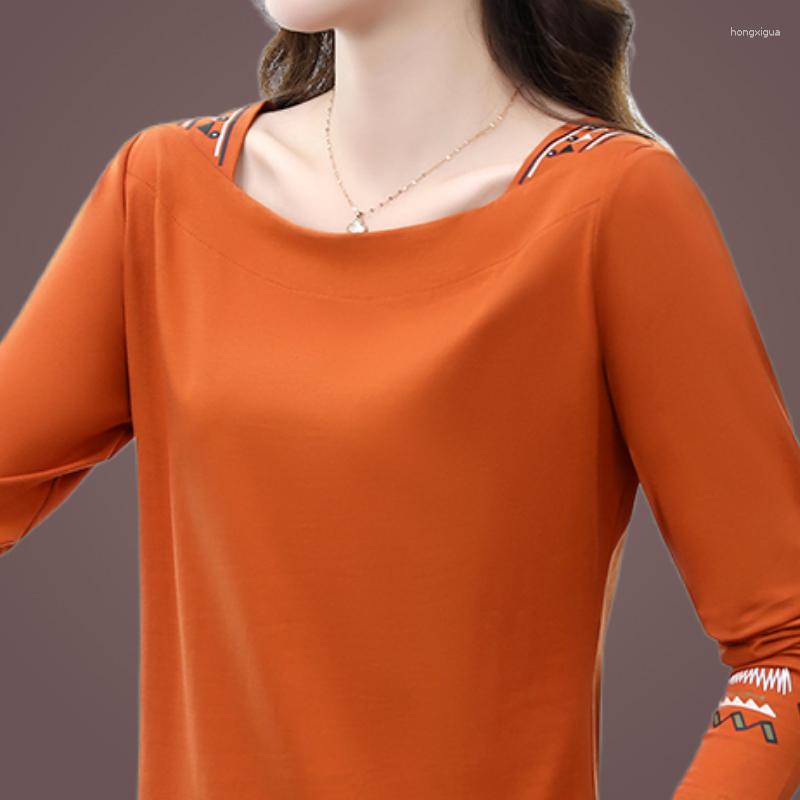 

Women's T Shirts 2023 Ribbed Spring Fashion Bamboo Cotton T-Shirt Autumn Women Square Neck Loose Casual Purple Shirt Long Sleeve Lady Top, Yellow