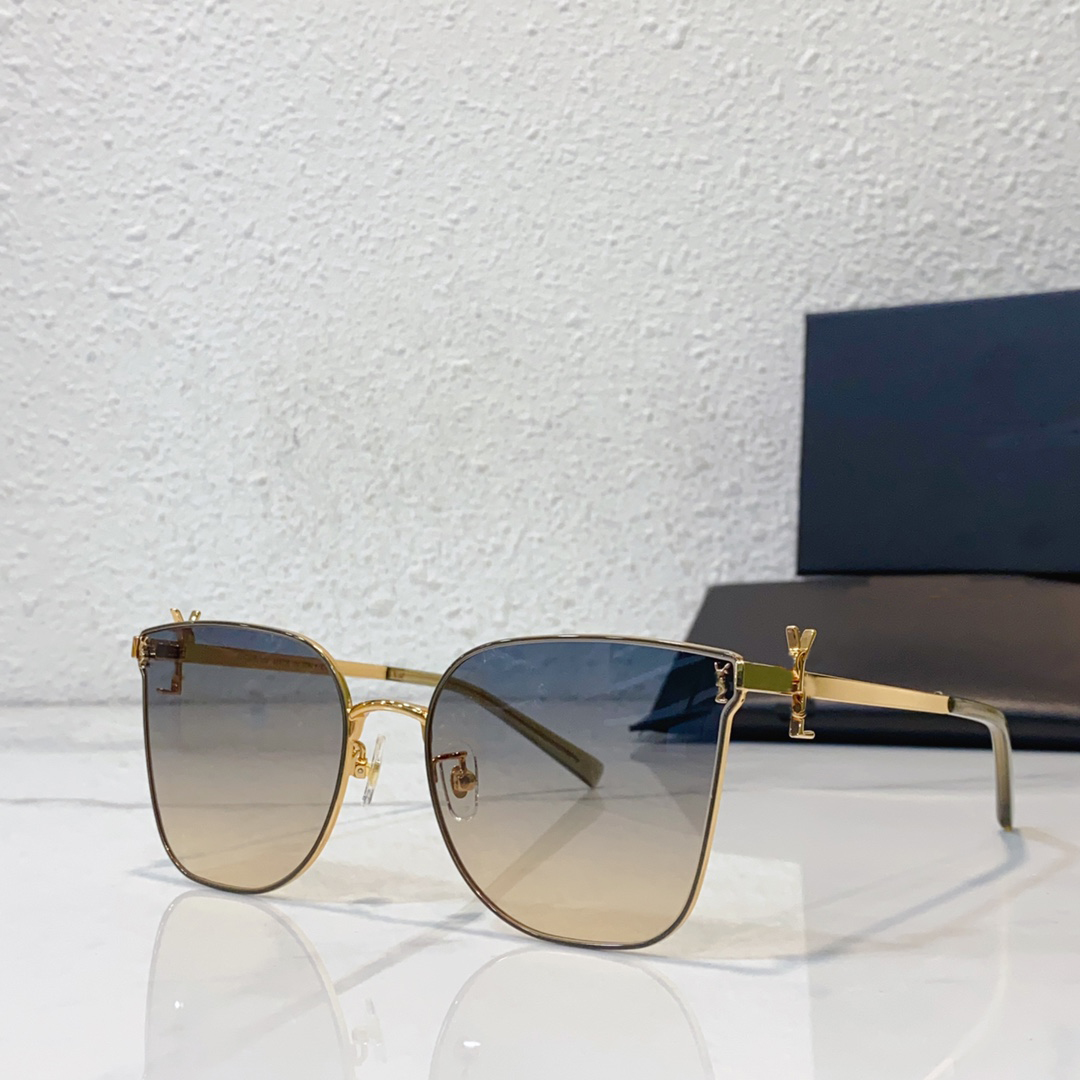 

High quality large box sunglasses logo Y for men and women designers Metal SL Multi color sunglasses with box