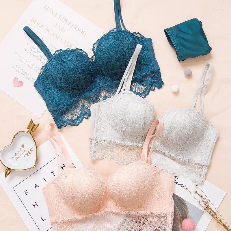 

Bras Push Up Bra For Women Sexy Floral Lace Bralette Wireless Soft Seamless Brassiere Cotton Comfortable Gathered Female Lingerie, Beige