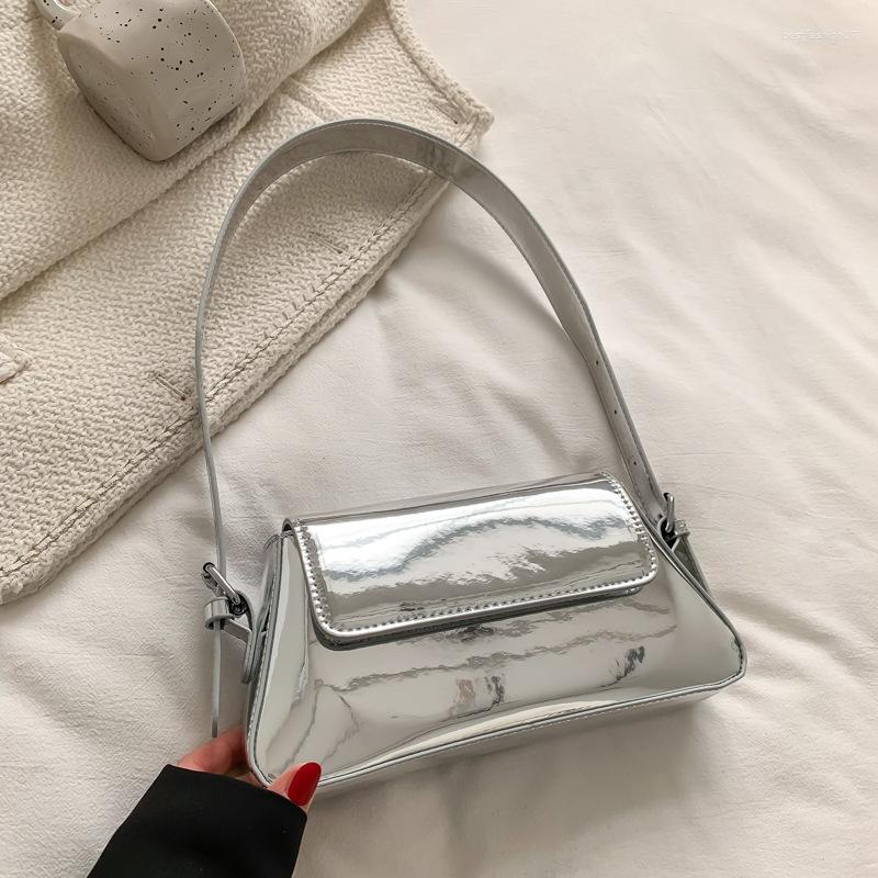 

Evening Bags 2023 Designer Laser Women Armpit Bag Silver Chic Female Shoulder Party Clutches Trend Lady Purses And Handbags