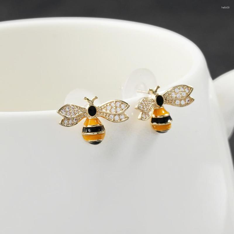 

Dangle Earrings S925 Silver Needle Fashion Simple Style Bee Ladies Healthy Creative Cute Xiaoqing Insect Stud Girl Gift