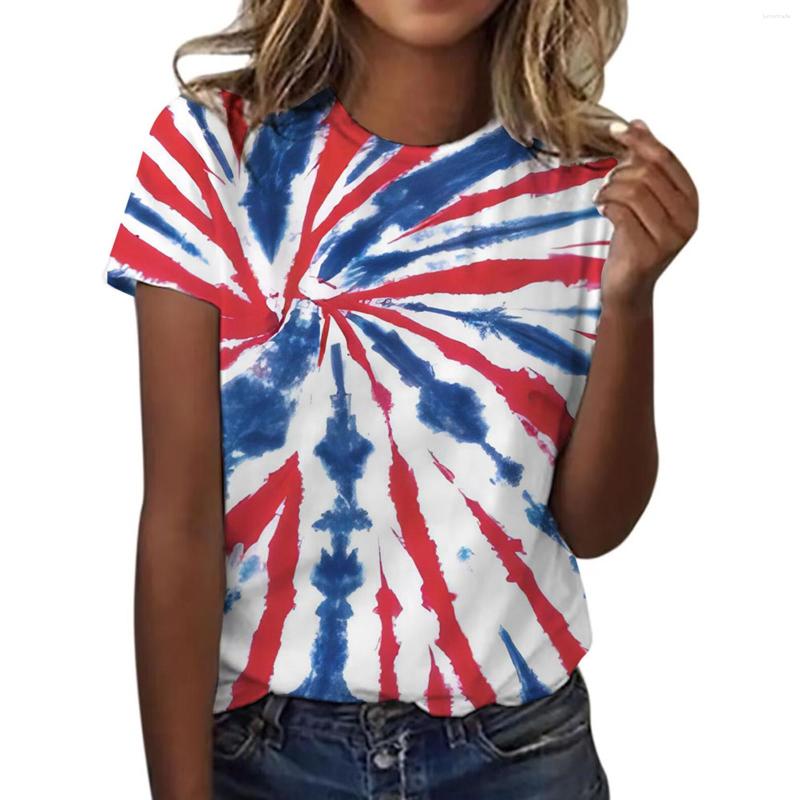

Women' T Shirts Women' Independent Yen Neck Short Sleeve Loose Printed Shirt, Blue
