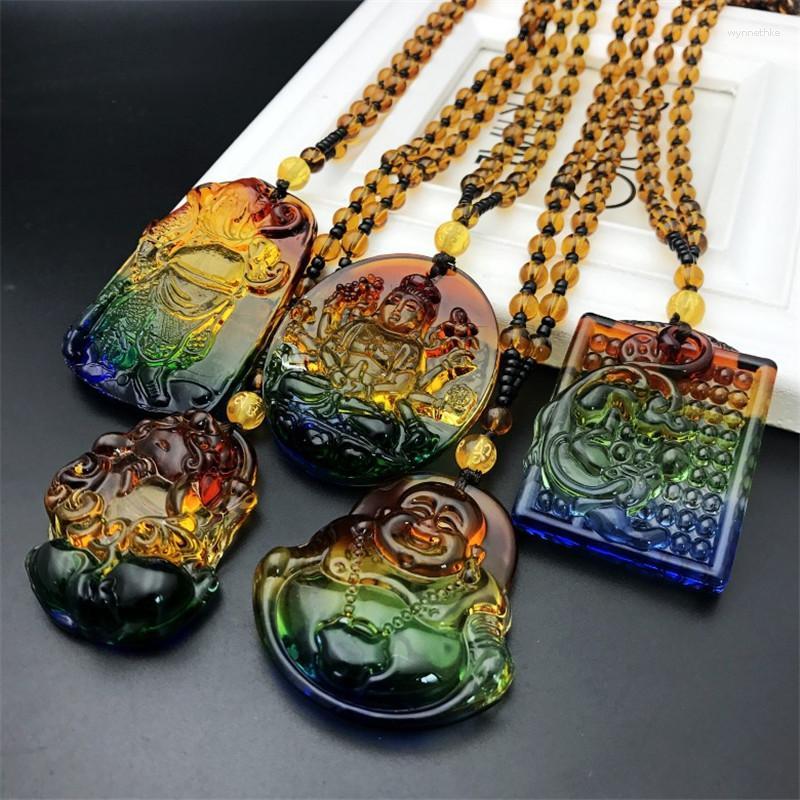 

Pendant Necklaces Carved Buddha Lucky Amulet Necklace Women's Men's Jewelry Guardian Sacred NecklacePendant