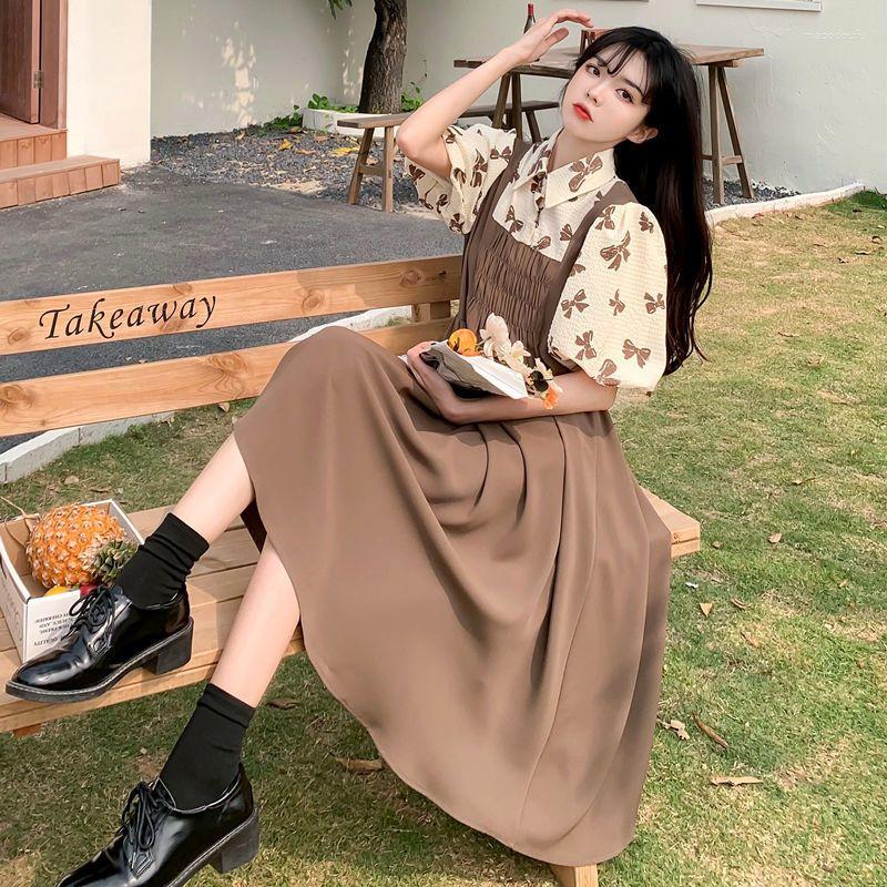 

Casual Dresses Midi Length In 2023 Vintage Print Long Dress Women Clothing Korean Style Clothes For Woman Elegant Gown Basic Playa, Black