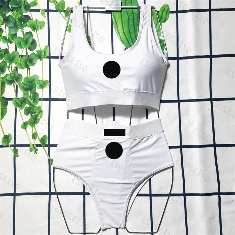 

Designer bikini swimsuit Womens Swimwear Front Brand Printed Uneck Pullover Tight Vest High Waist Bottom Tummy Control Bathing Suits Sport Bikini Designer Swim, 13