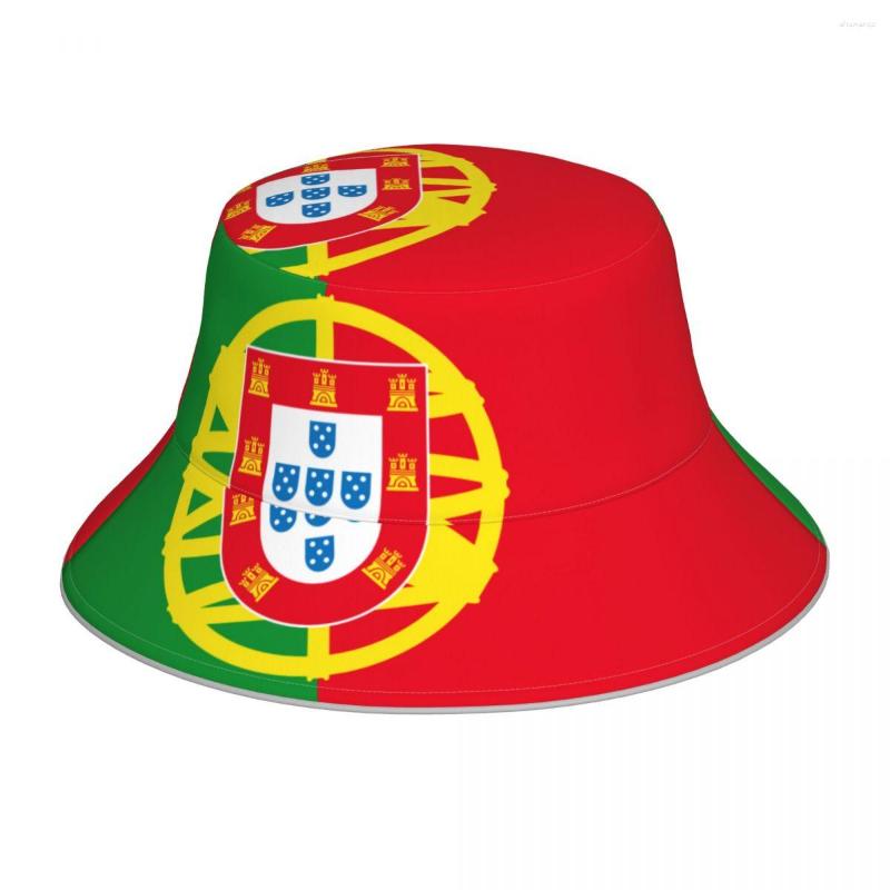 

Berets Fisherman's Hat Unisex Fashion Flag Of Portugal Bob Cap Windproof Outdoor Reflective Bucket, Black