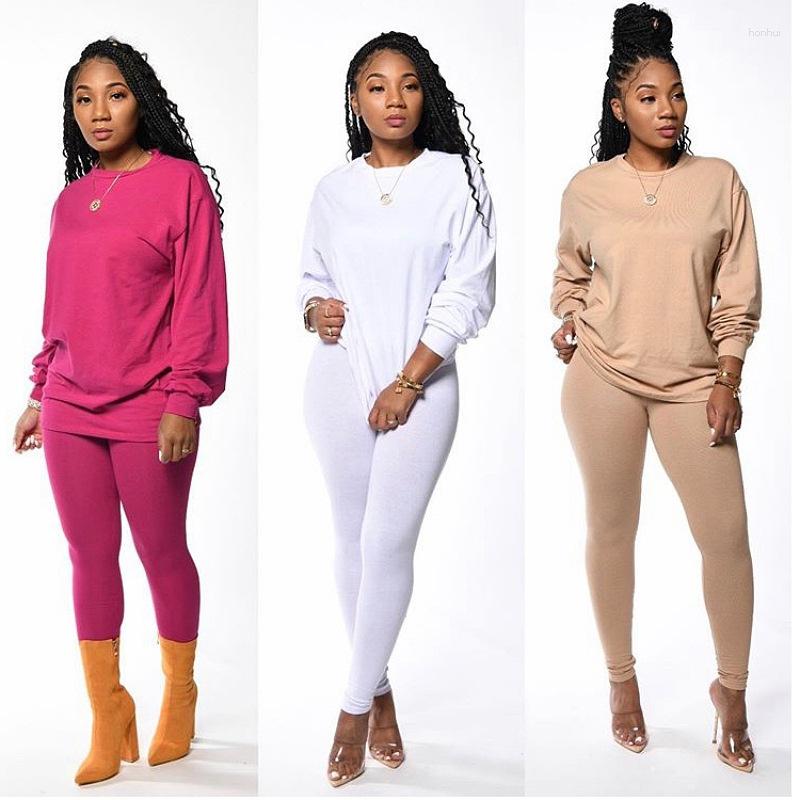 

Women's Two Piece Pants Autumn Winter Solid Tracksuit Women Activewear Sporty Long Sleeve T Shirts Top Pencil Slim Set Outfits, Army green set