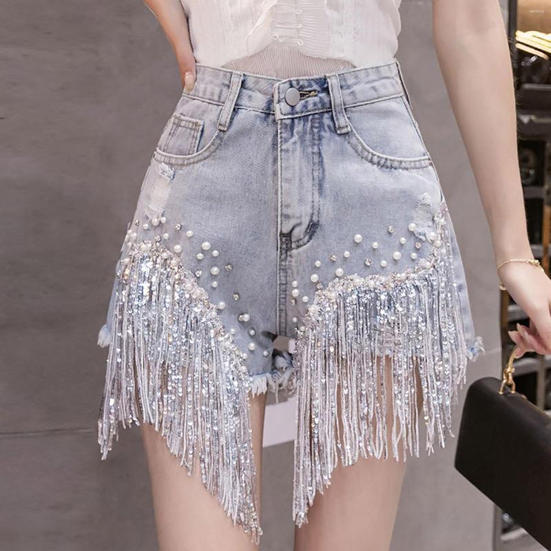 

Women' Shorts Women' High Waisted Embellished Sequin Detailed A Line Flared Pants Fashion, Blue