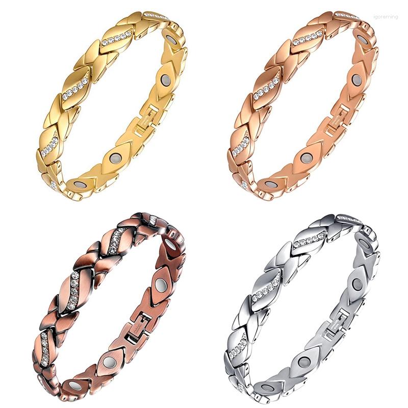 

Link Bracelets Magnetic Bracelet For Women Pain Relief Arthritis And Carpal Tunnel Migraines Tennis Elbow
