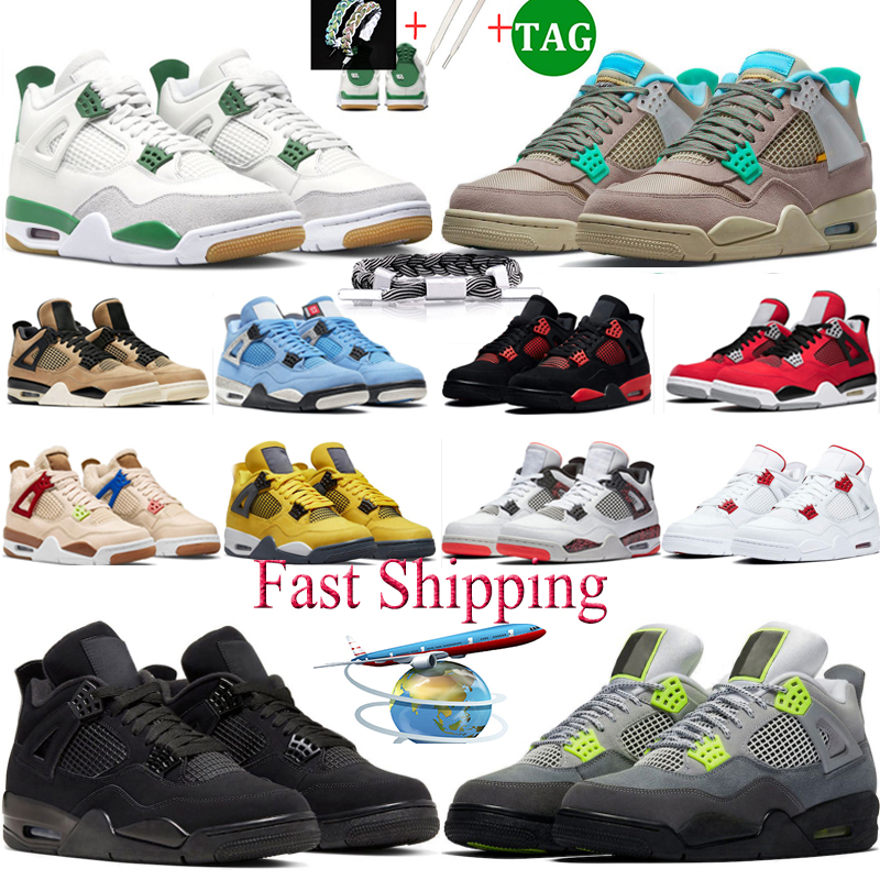 

Colorful Basketball Shoes Mens Womens 4 Leather Red Thunder Wild Things Soft Pink University Blue Sail Mushroom White Canvas Man walking Sports flexible sneakers, #25 white cement