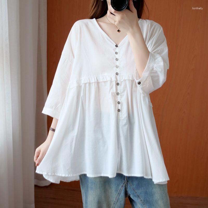 

Women's T Shirts Women's Clothing V-neck Summer Thin Loose Pullovers Simplicity Button Short Sleeve Solid Comfortable Fashion Casual, Black
