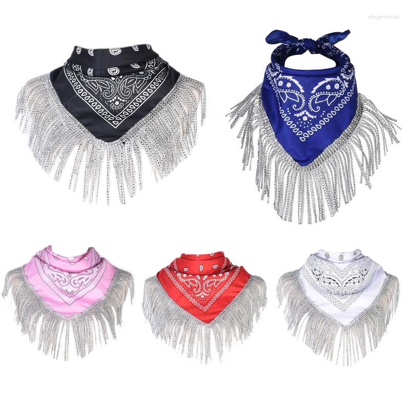 

Scarves Cowgirl Bandanas For Rhinestone Bachelorette Disco Fashion Fringe Neck T8NB