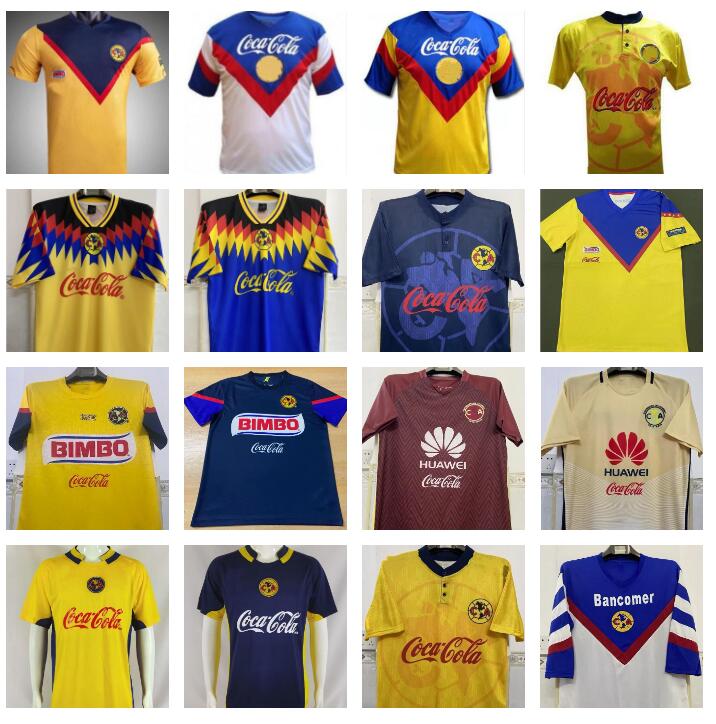 

1995 1998 1999 2004 2005 RETRO soccer Jerseys Club America LIGA MX O.PERALTA C.DOMINGUEZ MATHEUS MEXICO R.SAMBUEZA P.AGUILAR RETRO 95 98 99 04 05 Football Shirts uniform
